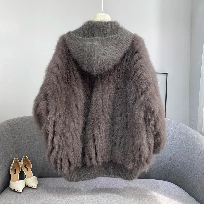 Women Thick Fur Knitted Hoodies