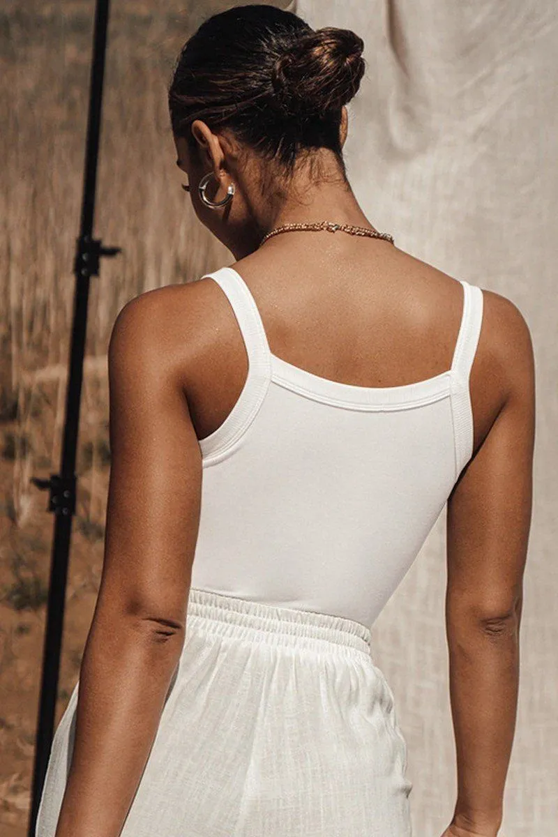 WOMEN TIGHT FIT KNIT CROP TANK TOP Layered Collar System Four Way Stretch