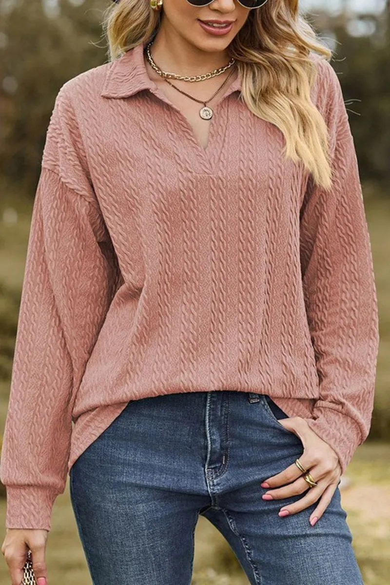 AthleisureReady MoistureWicking Technology WOMEN TWIST CABLE STITCHED V NECK COLLAR T SHIRT