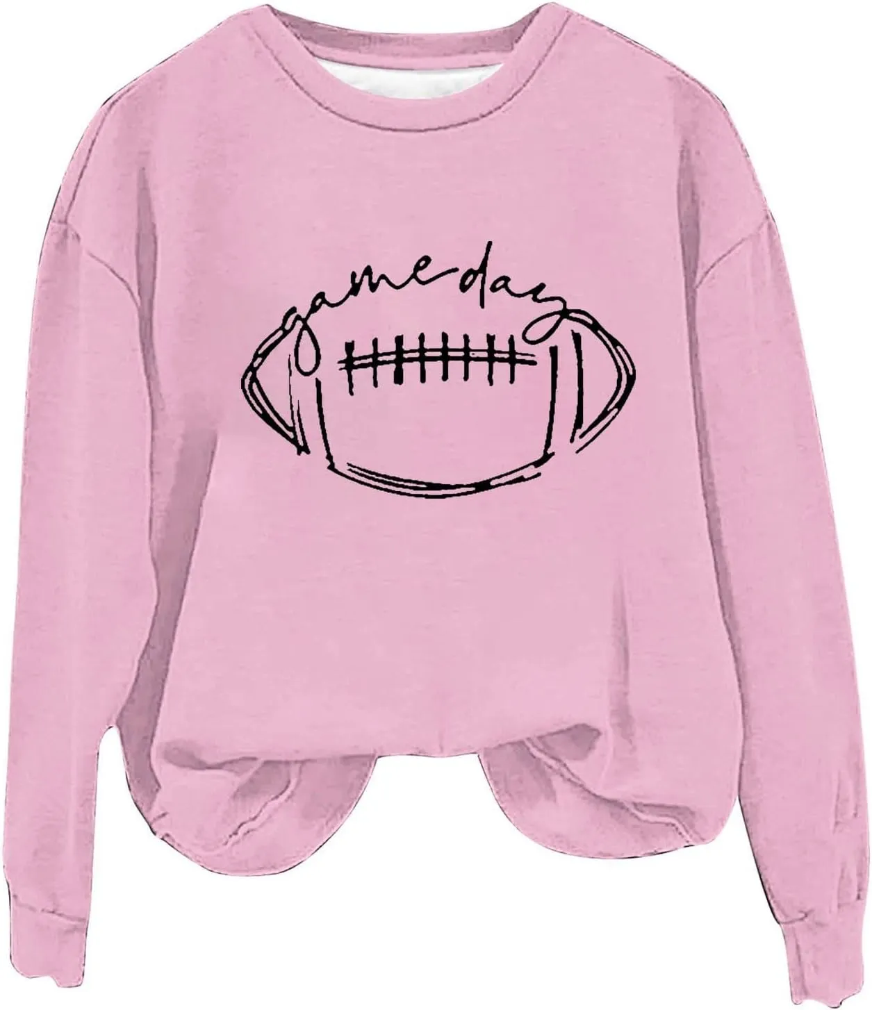 Womens American Football Printed Hoodies Fashion Casual Long Sleeve Hoodie Oversized Crewneck Cropped Sweatshirt