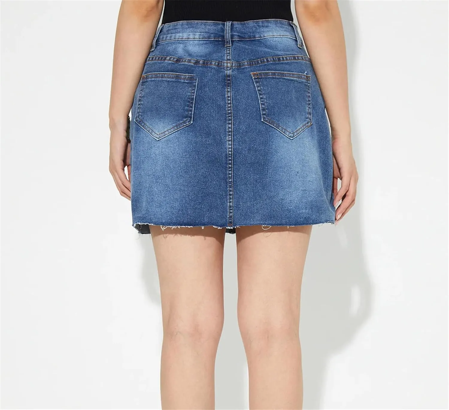 Women's Button Denim Mini Denim Skirtvintage High Waist Streetwear Straight Jeans Short Skirts