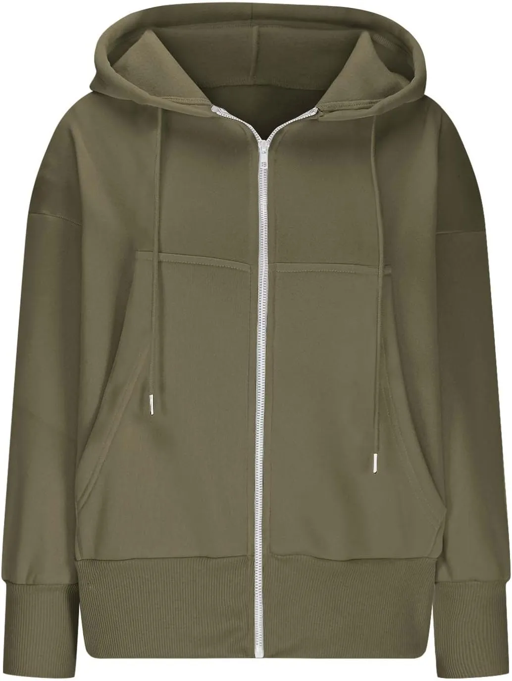Womens Classic Fall Winter Sweatshirt Thicken Warm Cozy Soft Sweatshirts Long Sleeve Zip Up Hoodies with Pockets