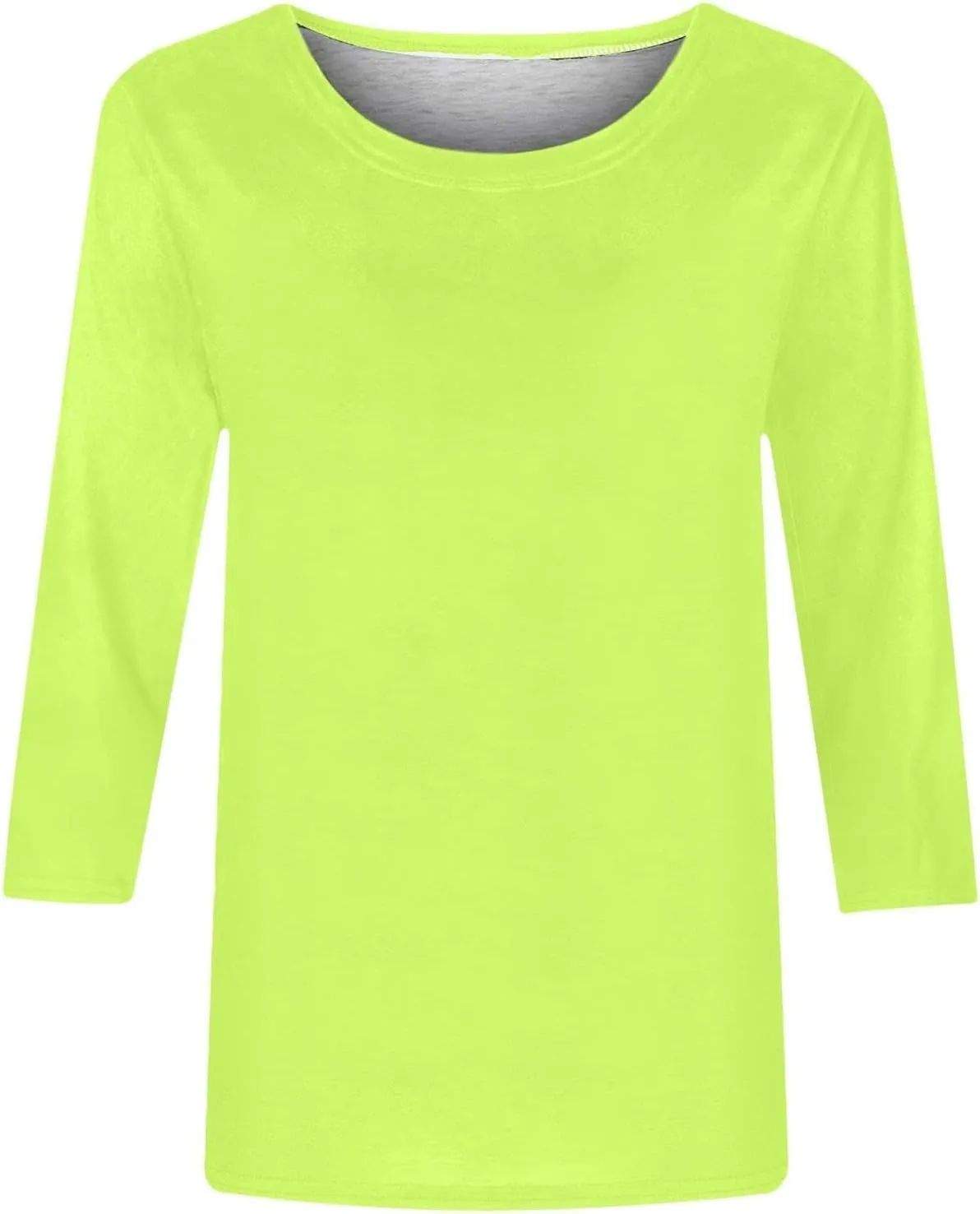 Women's Crewneck 3/4 Sleeve Tops,Casual Trendy Loose Fit Summer T Shirts Plain Tees Basic Tunic Blouses