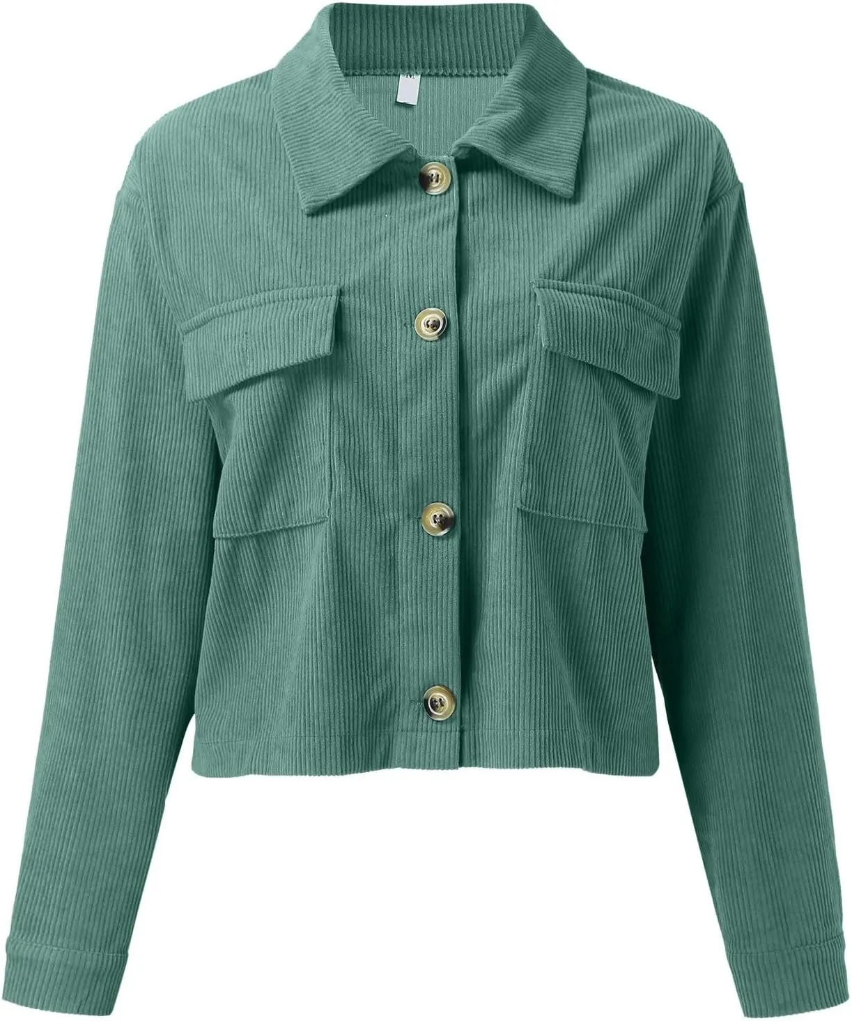 Womens Cropped Button Up Hoodies Sweatshirt Solid Color Lapel Long Sleeve Lightweight Jacket Winter Outfits Clothes