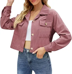 Womens Cropped Button Up Hoodies Sweatshirt Solid Color Lapel Long Sleeve Lightweight Jacket Winter Outfits Clothes