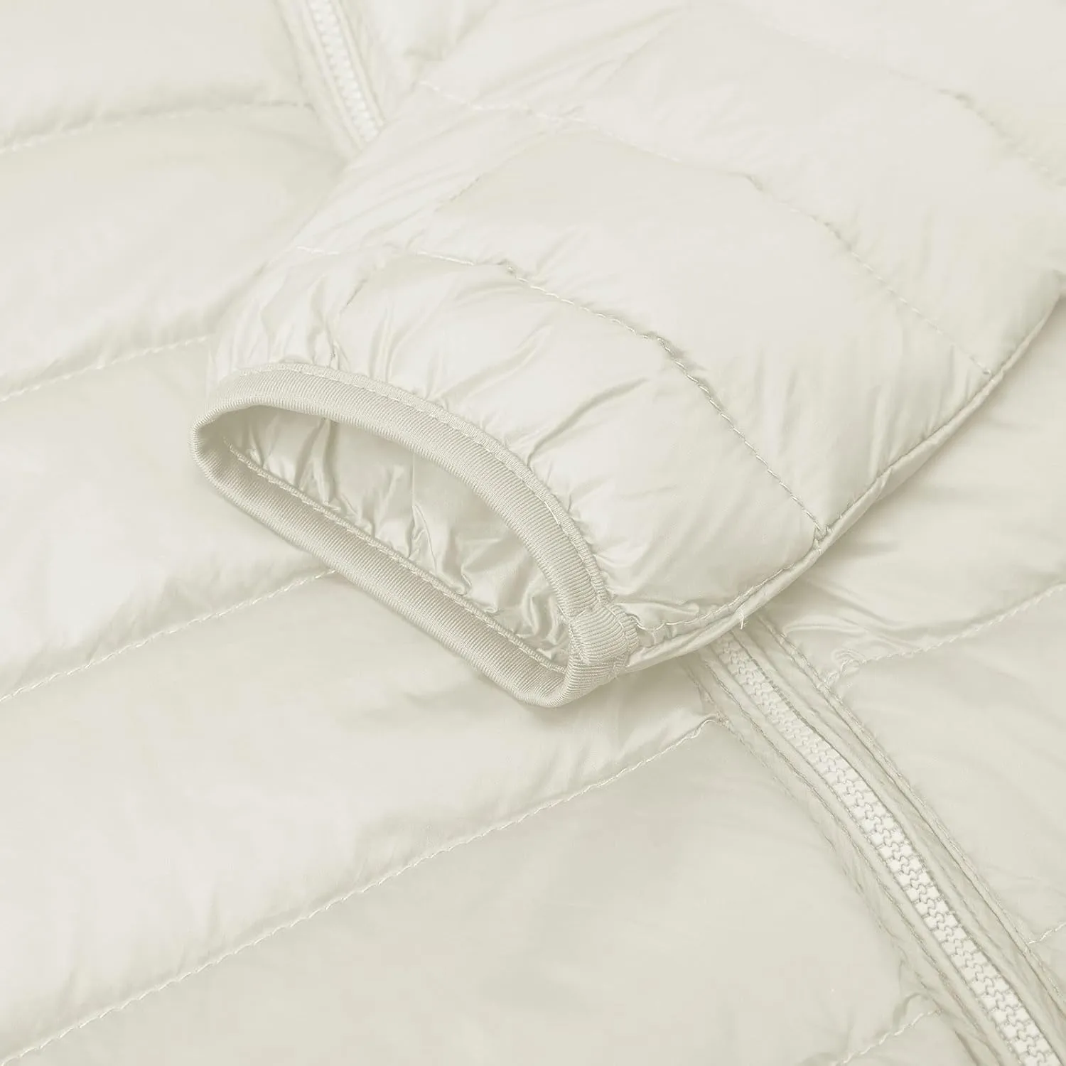 Womens Cropped Puffer Jacket Lightweight Packable Down Coat Casual Warm Zipper Long Sleeve Outwear 2024 Winter Coats