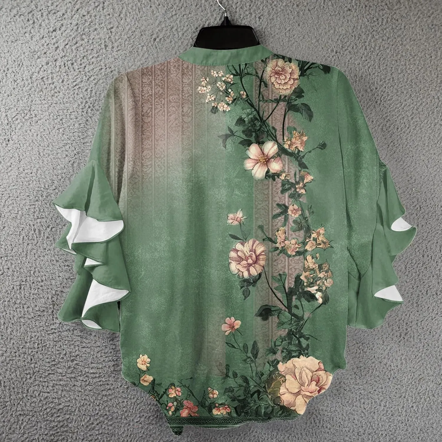 Womens Dress Shirts 3/4 Sleeve Loose Ruffle Summer Tshirt Button Down Henley Vneck Pleated 2025 Tops 1/2 Sleeve Blouse