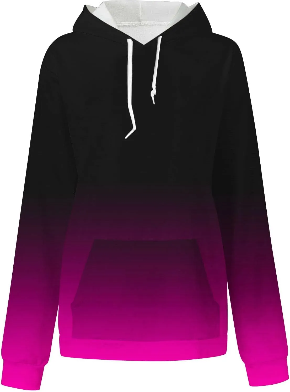 Women's Gradient Color Oversized Sweatshirts Pullover Tops Casual Loose Drawstring Long Sleeve Hoodies Shirts