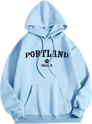 Womens Hoodies Oversized Sweatshirts Pullover Sweaters Long Sleeve Winter Fall Outfits O Neck Printed Top 2024