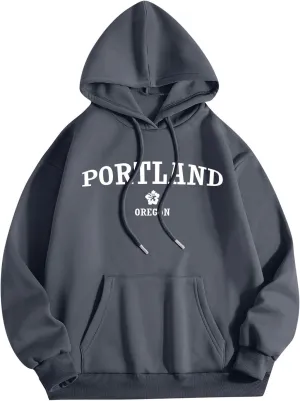 Womens Hoodies Oversized Sweatshirts Pullover Sweaters Long Sleeve Winter Fall Outfits O Neck Printed Top 2024