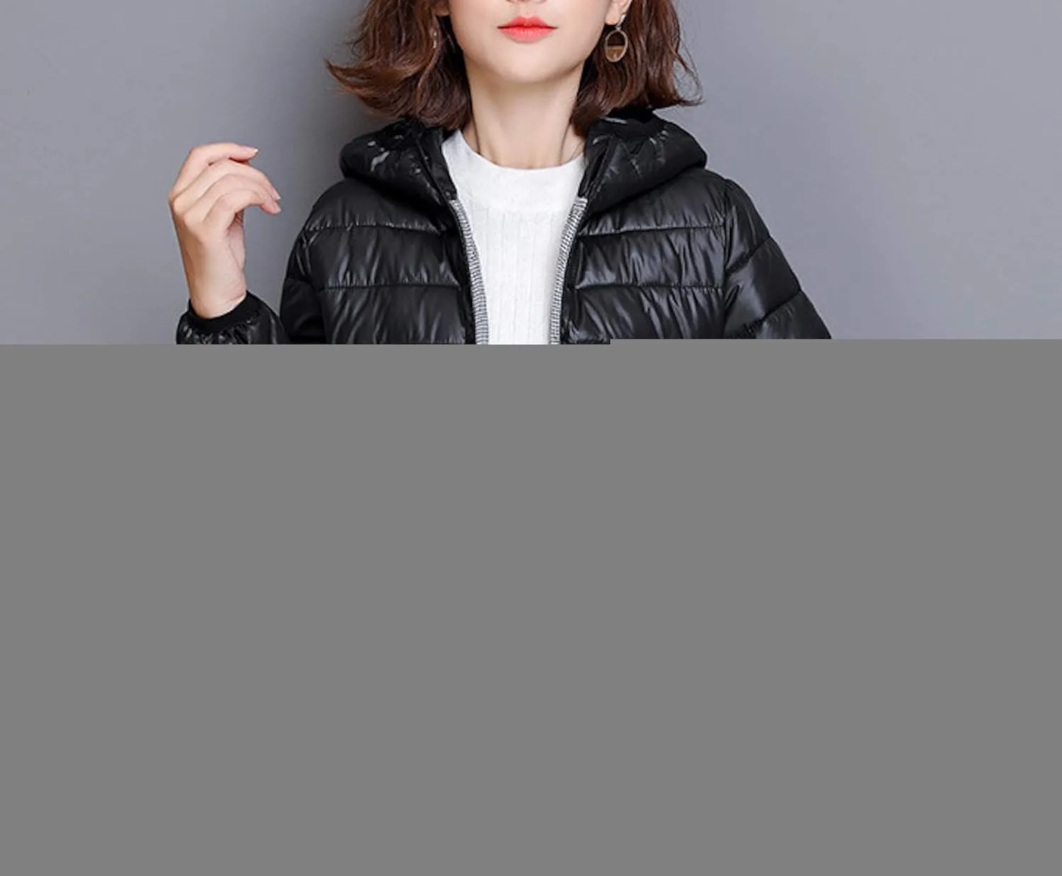 Women's Lightweight Quilted Jacket Hooded Puffer Down Jacket Packable