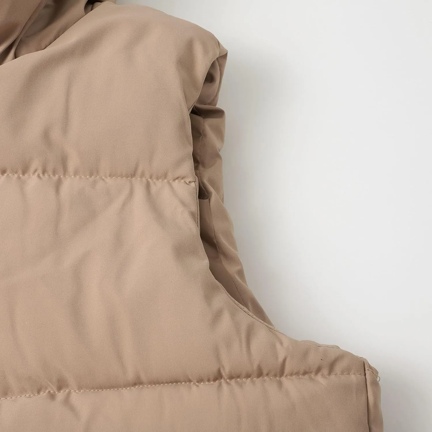 Womens Long Puffer Vest Coats Vest Hooded Sleeveless Warm Cotton Coat with Pockets Winter Outerwear Vests with