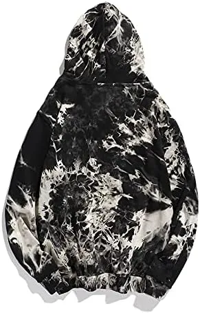 Women's Long Sleeve Printed Hoodie Drawstring Hoodies Tops Tie Dye Printed Pullover Sweatshirts with Pockets