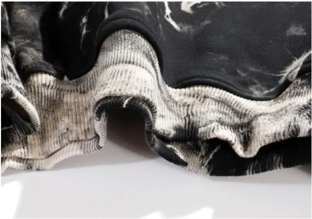 Women's Long Sleeve Printed Hoodie Drawstring Hoodies Tops Tie Dye Printed Pullover Sweatshirts with Pockets