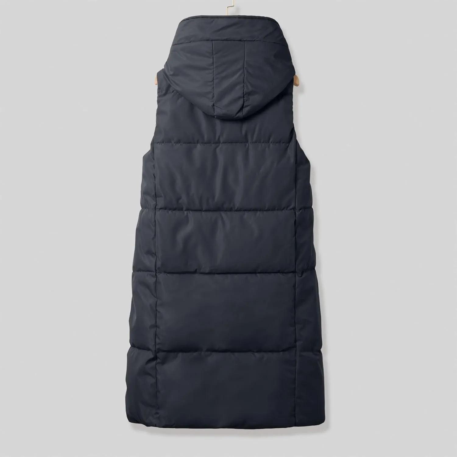 Womens Oversized Lightweight Down Coat Vest Fall Winter Casual Hooded Warm Puffer Jacket Trendy Solid Versatile Outwear