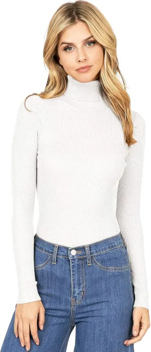 Women's Ribbed Long Sleeve Turtleneck Top