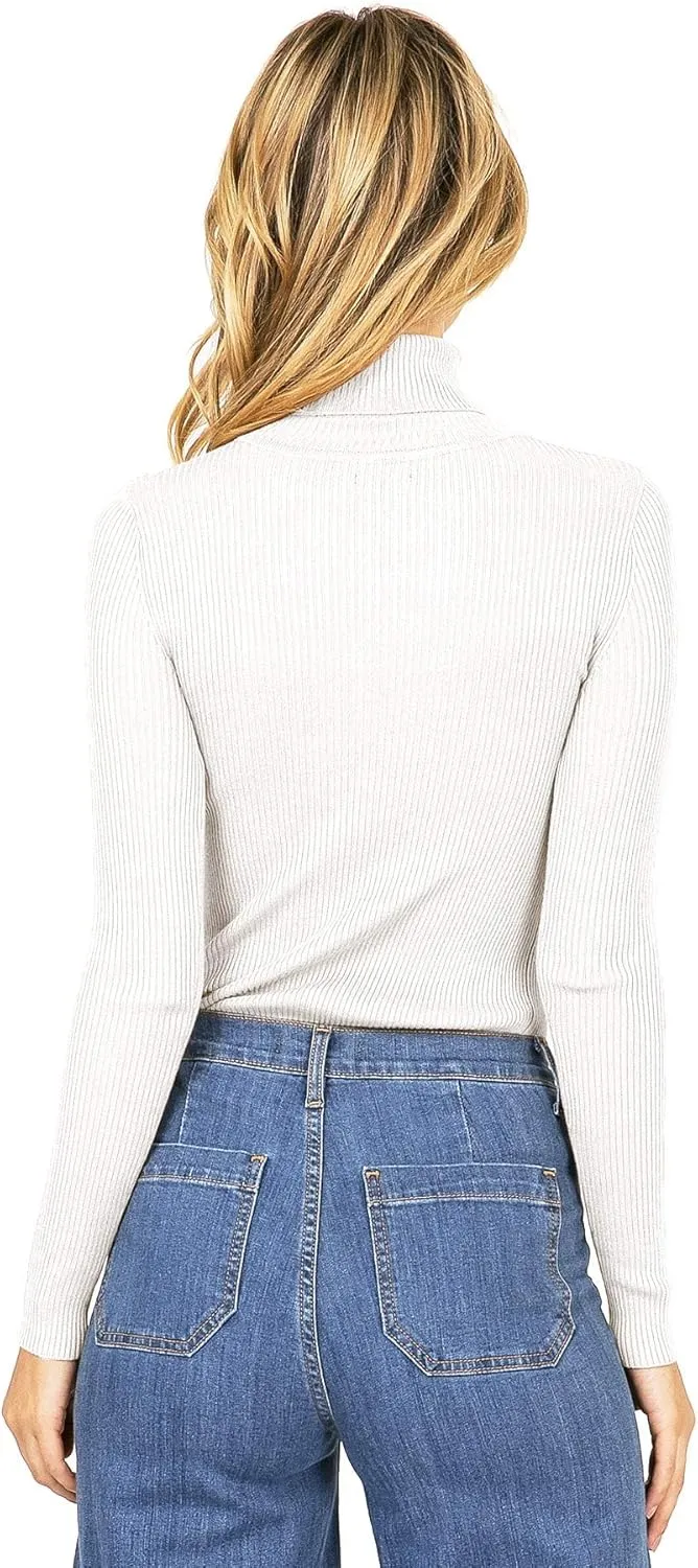 Women's Ribbed Long Sleeve Turtleneck Top