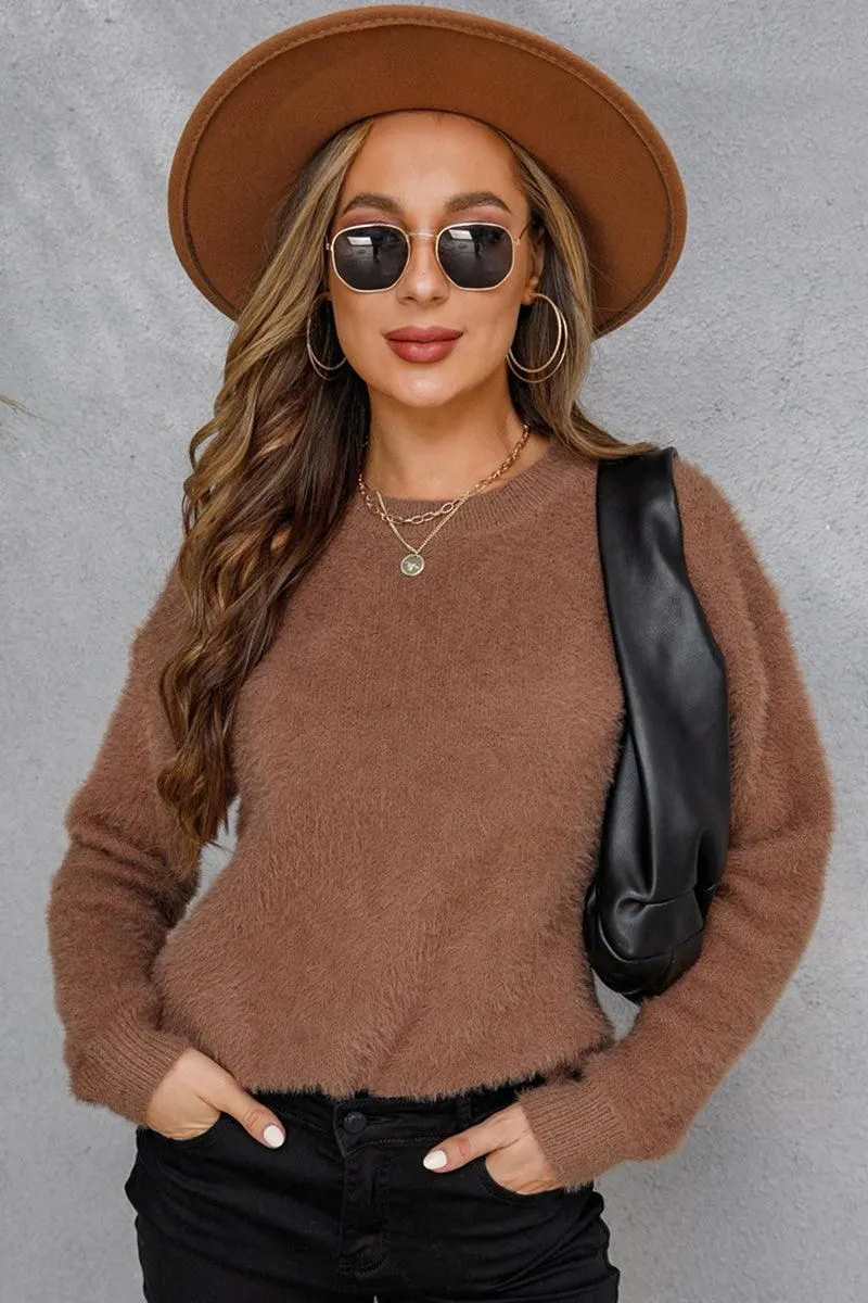 WOMENS ROUND NECK LONGSLEEVE TOP Anti Pilling Fabric