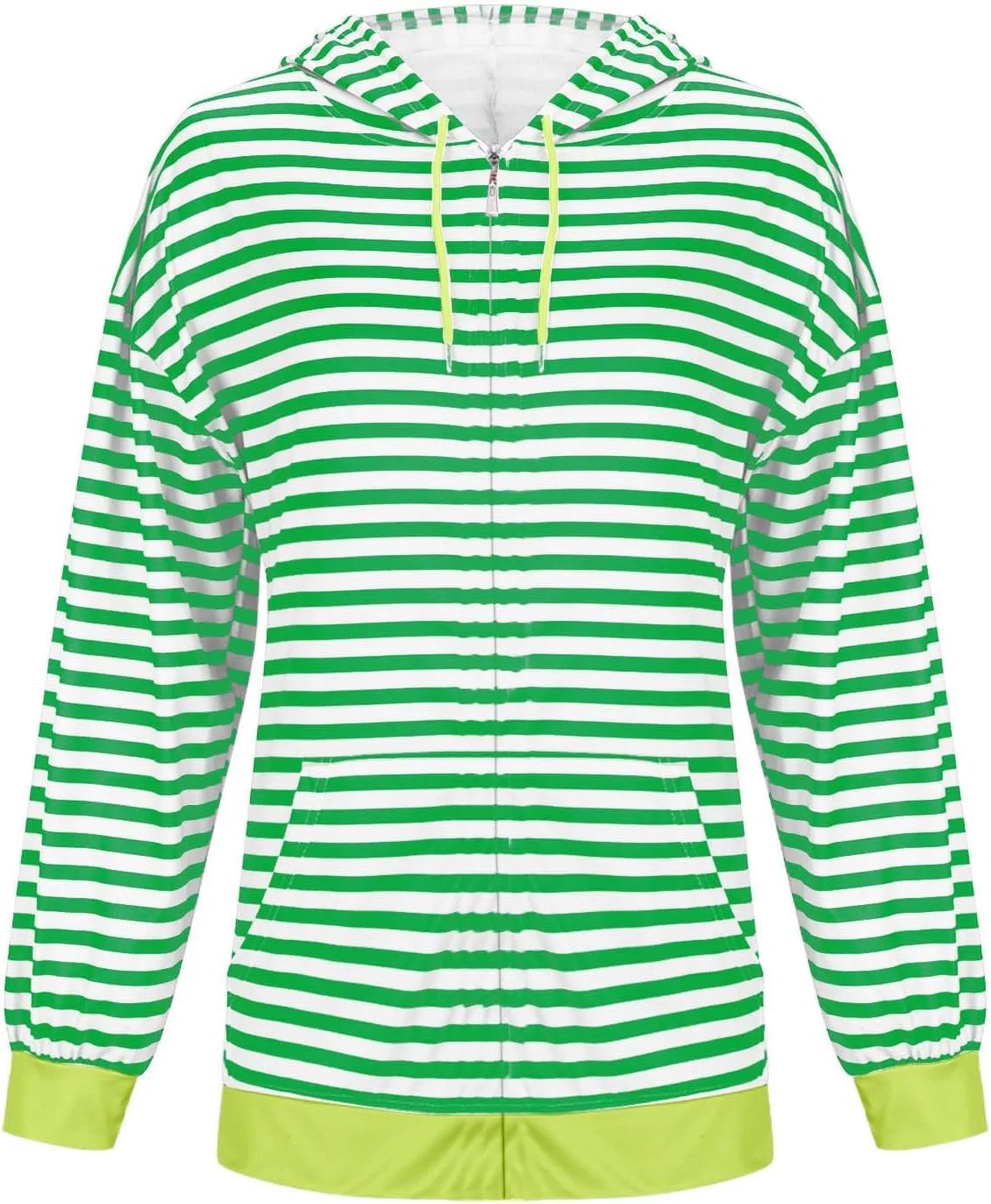 Womens Striped Hoodies Casual Long Sleeve Full Zip Up Hooded Sweatshirt Color Block Fall Fashion Lightweight Jackets