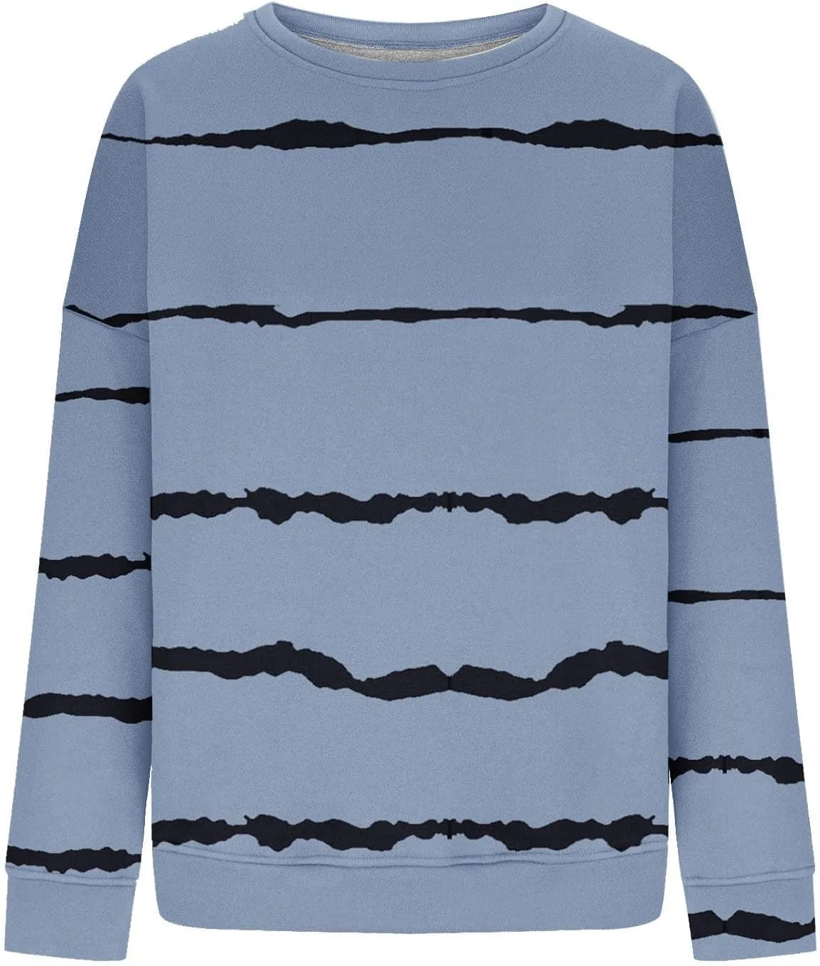 Womens Striped Sweatshirts Oversized Long Sleeve Sweatshirt Causal Loose Crewneck Pullover Tops Trendy Shirts