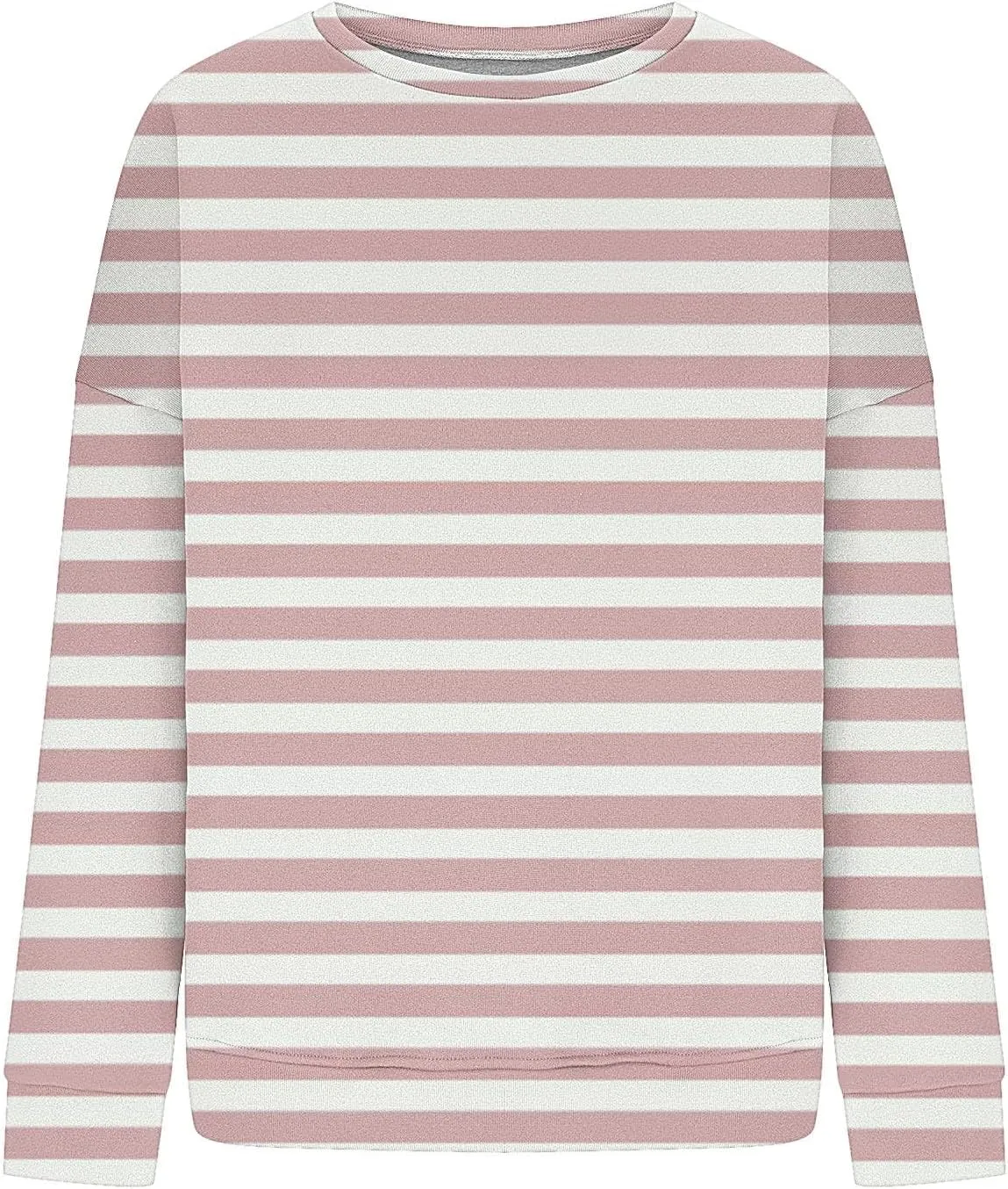 Womens Striped Sweatshirts Oversized Long Sleeve Sweatshirt Causal Loose Crewneck Pullover Tops Trendy Shirts