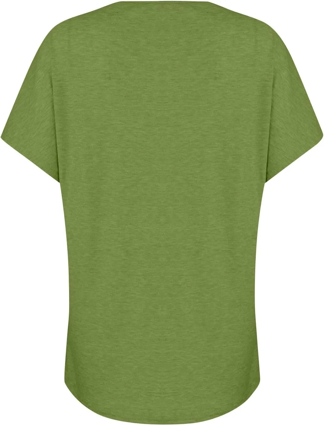 Womens Summer Tops 2024 Loose Pleated Button V-Neck Short Sleeve T Shirts Solid Color Trendy Tees Casual Tunics Clothing