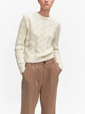 Women's Textured Sweater,Cream