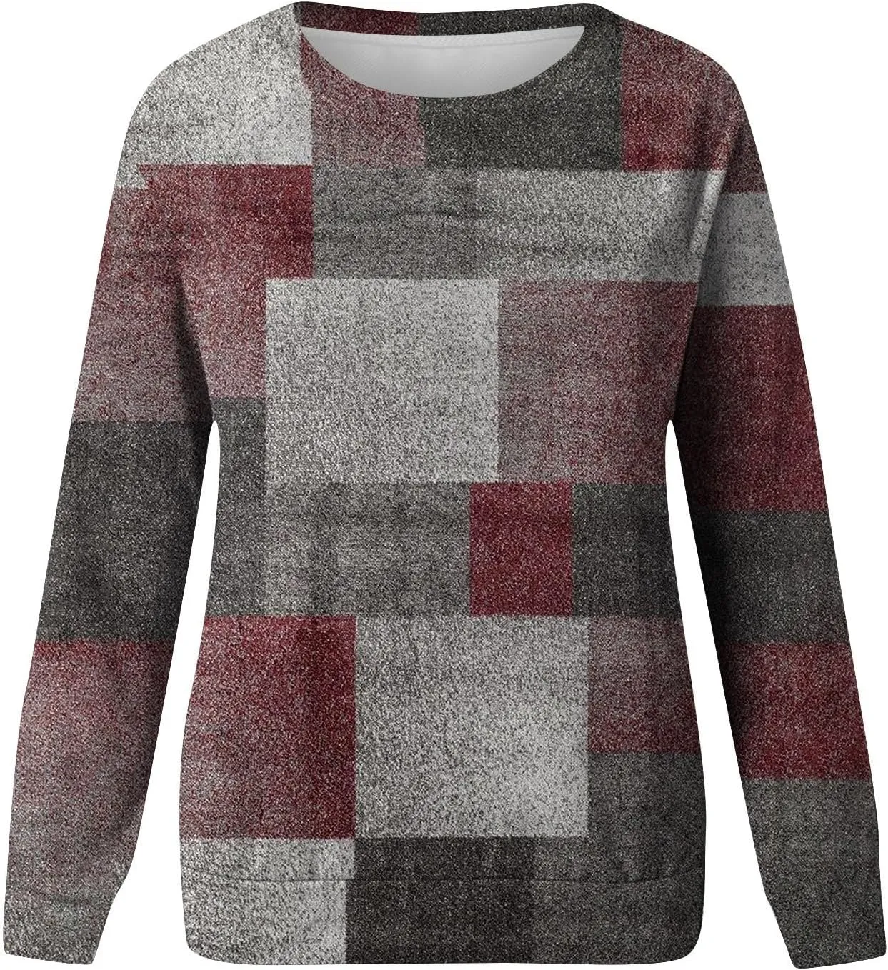 Womens Tops Casual Crew Neck Sweatshirt Oversized Printed Long Sleeve Outfits Fall Winter Fashion Pullover Top