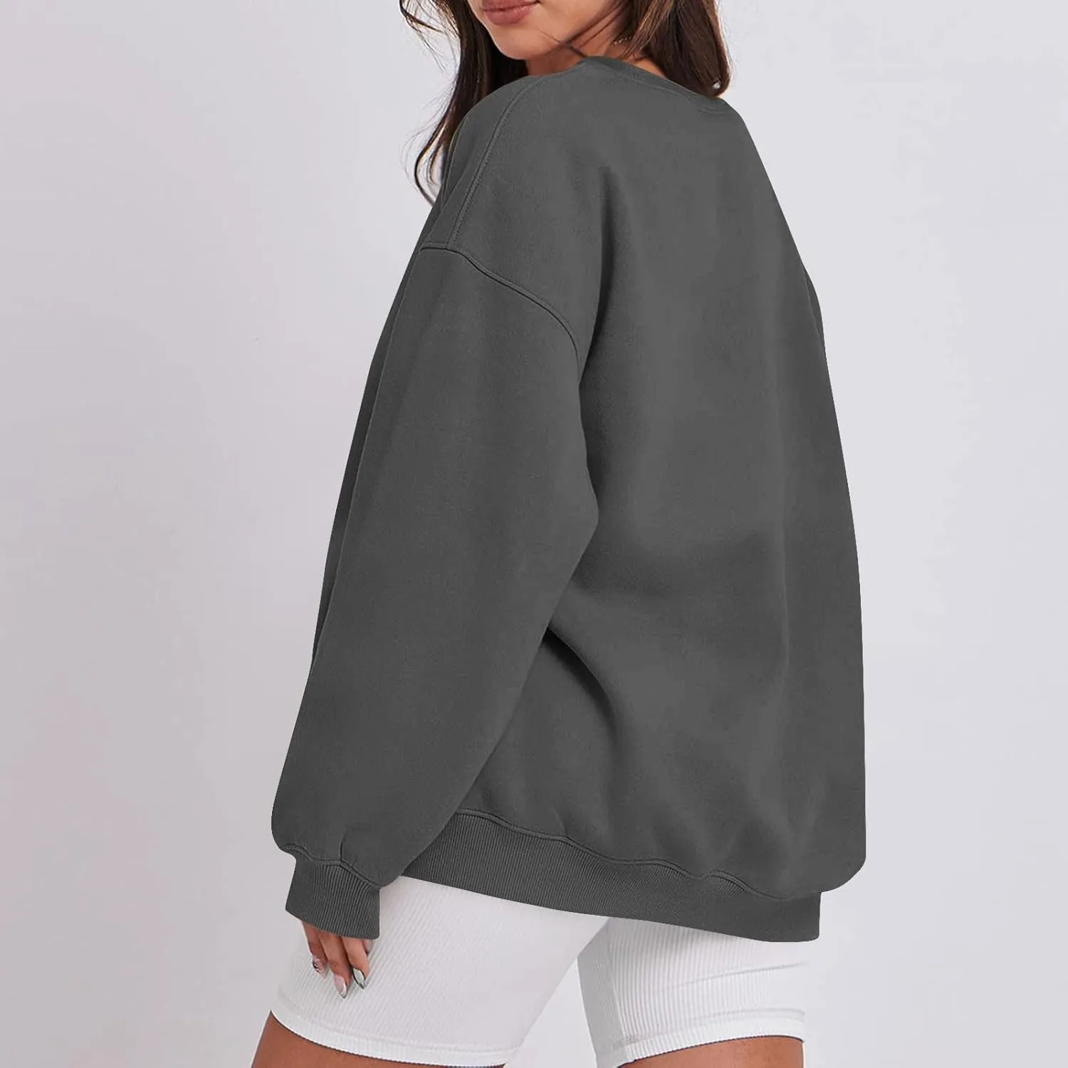 Womens Tops Oversized Crew Neck Sweatshirts Casual Lightweight Printed Outfits Fall Winter Fashion Clothes