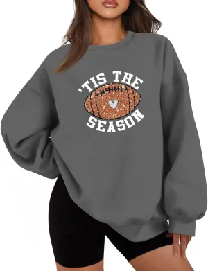 Womens Tops Oversized Crew Neck Sweatshirts Casual Lightweight Printed Outfits Fall Winter Fashion Clothes