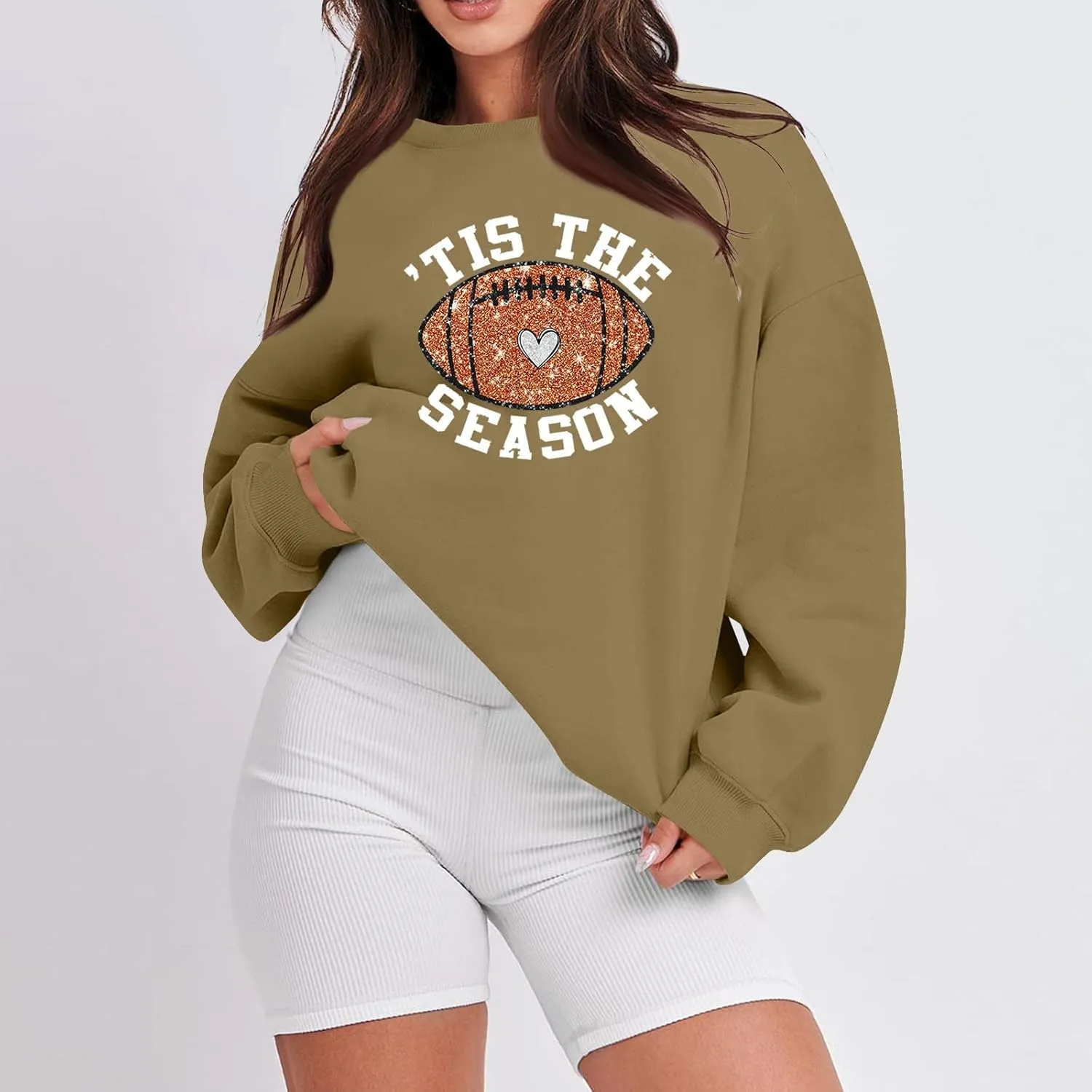 Womens Tops Oversized Crew Neck Sweatshirts Casual Lightweight Printed Outfits Fall Winter Fashion Clothes