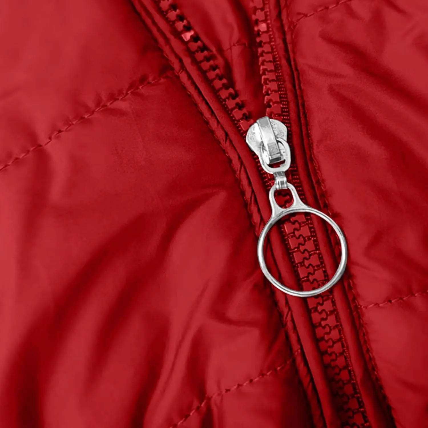 Womens Winter Coat, Fleece Lined Puffer Jacket Solid Zip Up Jacket with Fur Hood Thicken Warm Winter Coat with Pocket