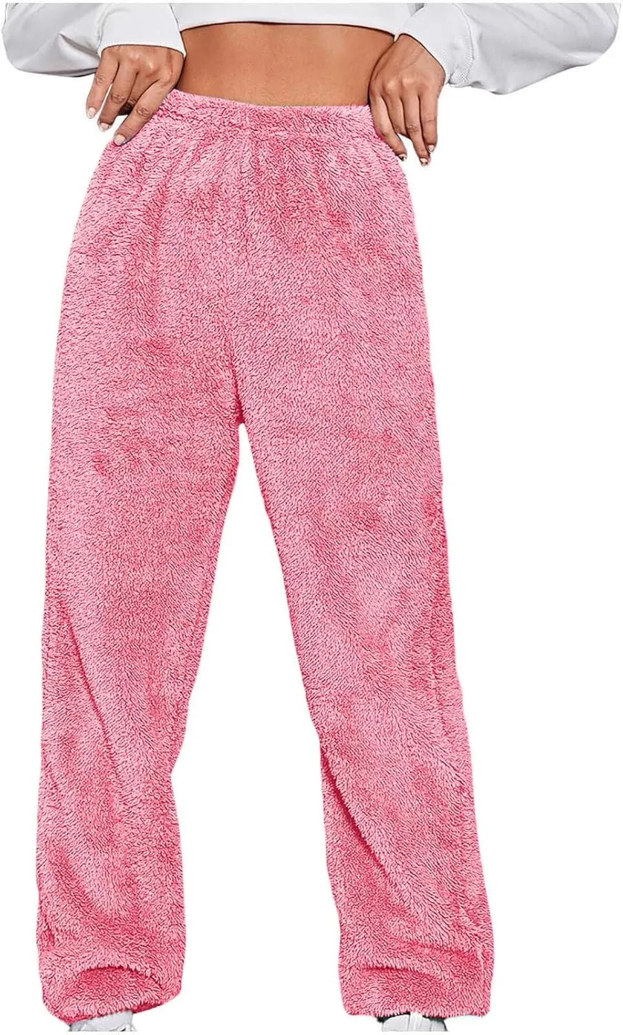 Womens Winter Cozy Lounge Pants Warm Soft Fleece Pajama Bottoms Sleepwear,Women's High Waist Fuzzy Fleece Lounge Long Pants Amazon Outlet