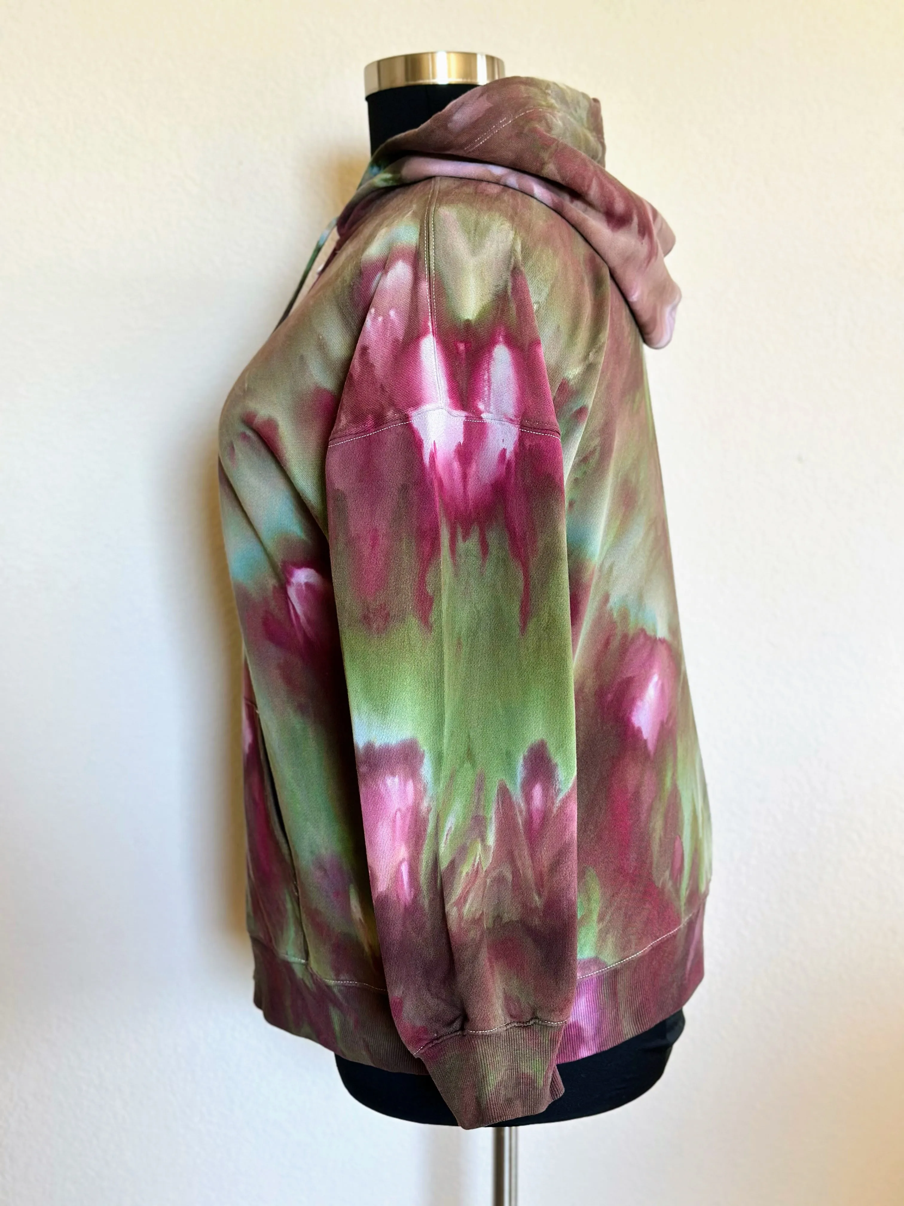 Women’s XL Oversized Zip Up Hoodie in ‘Wild Garden’ Inclined Twist