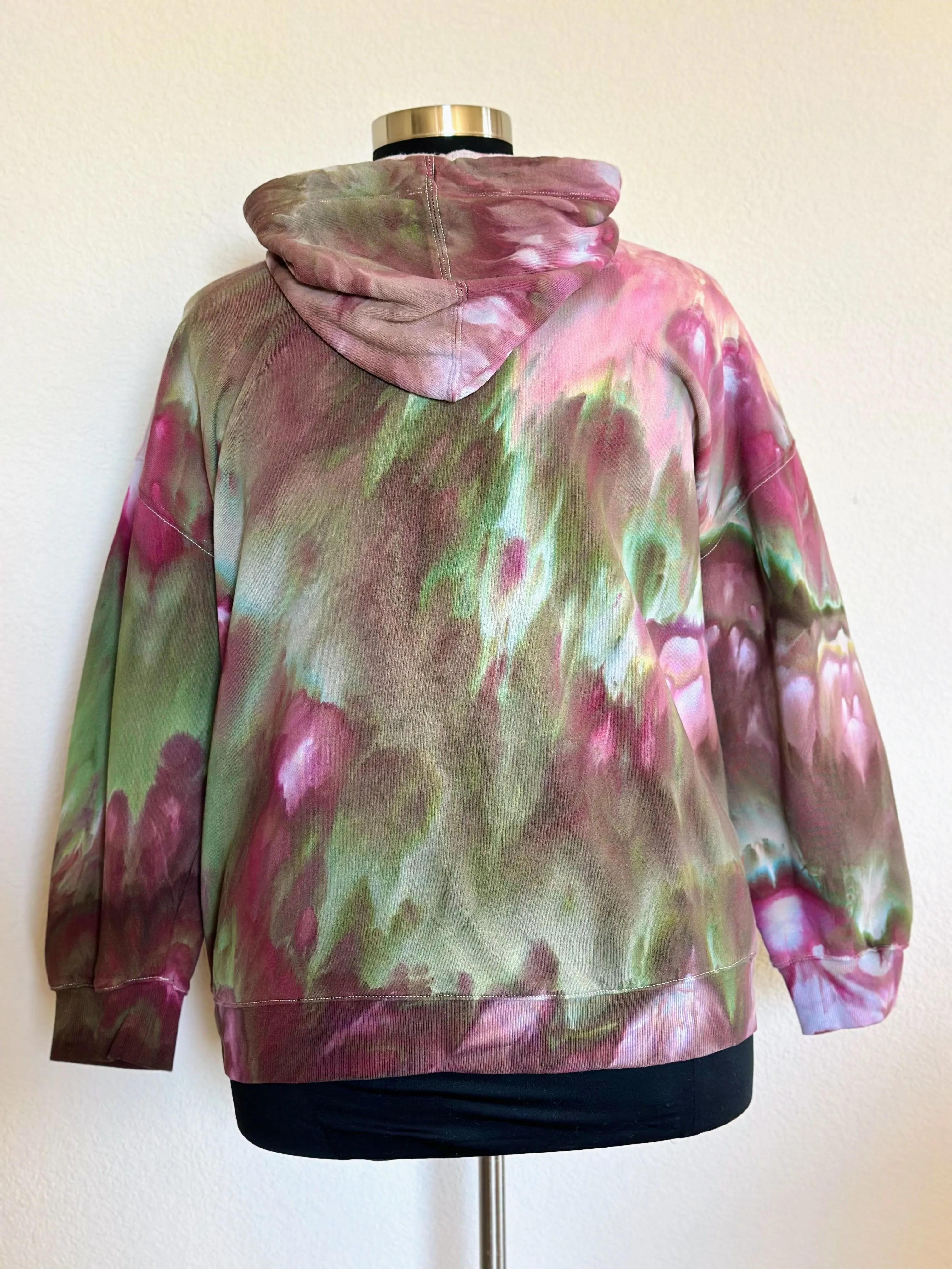 Women’s XL Oversized Zip Up Hoodie in ‘Wild Garden’ Inclined Twist