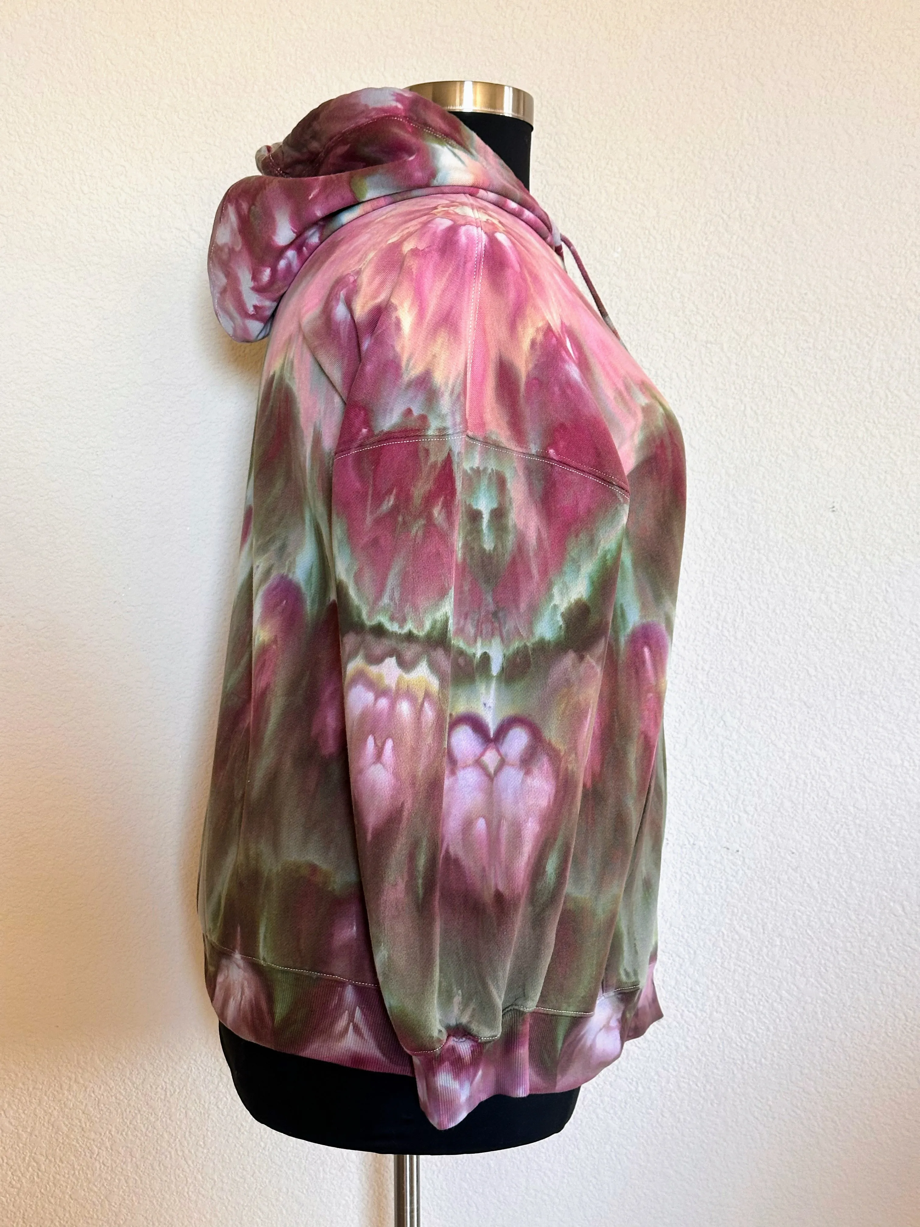 Women’s XL Oversized Zip Up Hoodie in ‘Wild Garden’ Inclined Twist