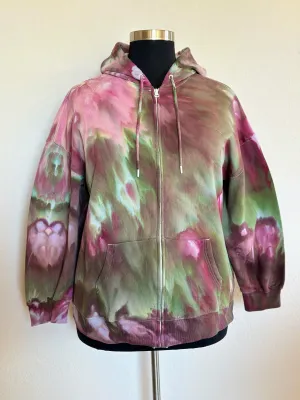 Women’s XL Oversized Zip Up Hoodie in ‘Wild Garden’ Inclined Twist