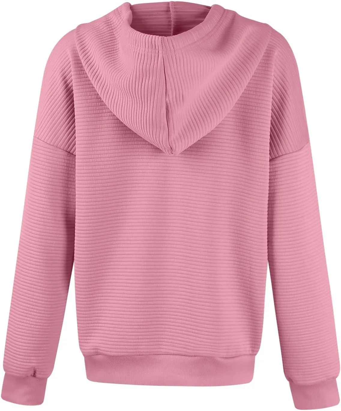 Womens Zip Up Hoodie Waffle Knit Clothes Fall Fashion Oversized Sweatshirt Long Sleeve Jacket With Pockets