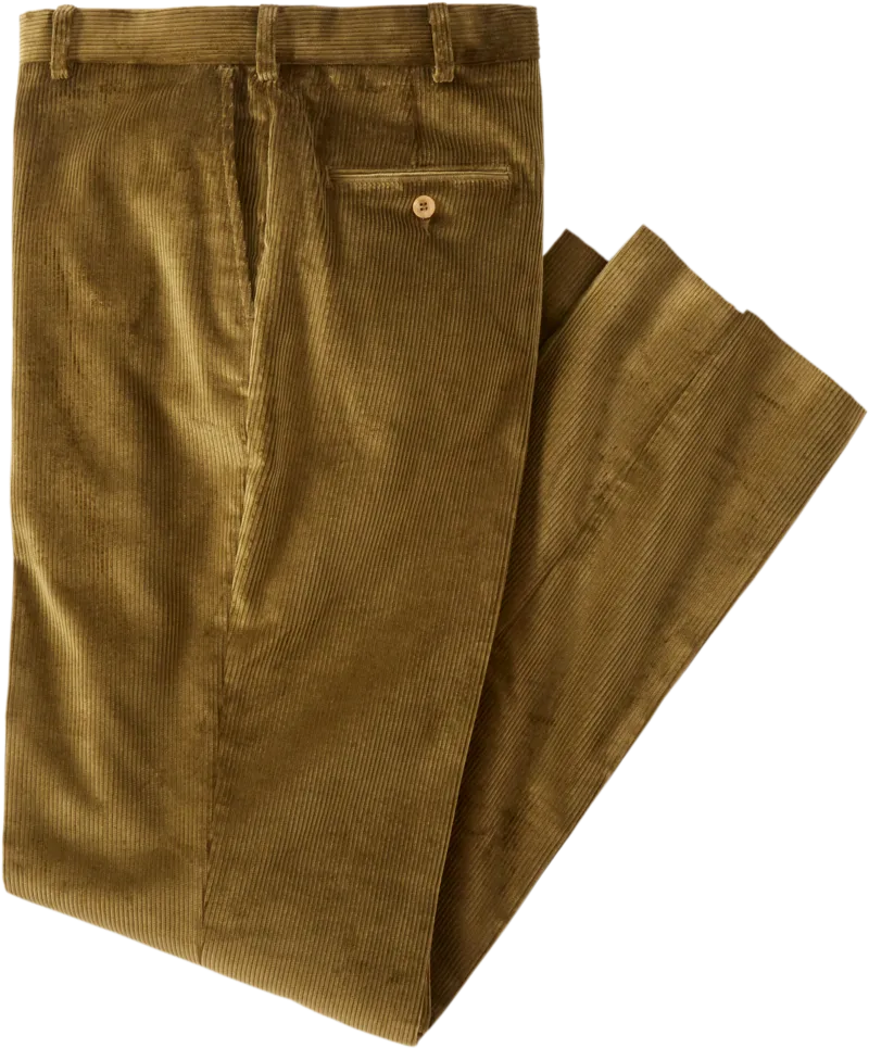 Men's English Stretch Cord Pant Olive Drab Loose Design