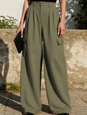 Fashion solid color loose high waist pants Comfortable fit Cozy Essentials