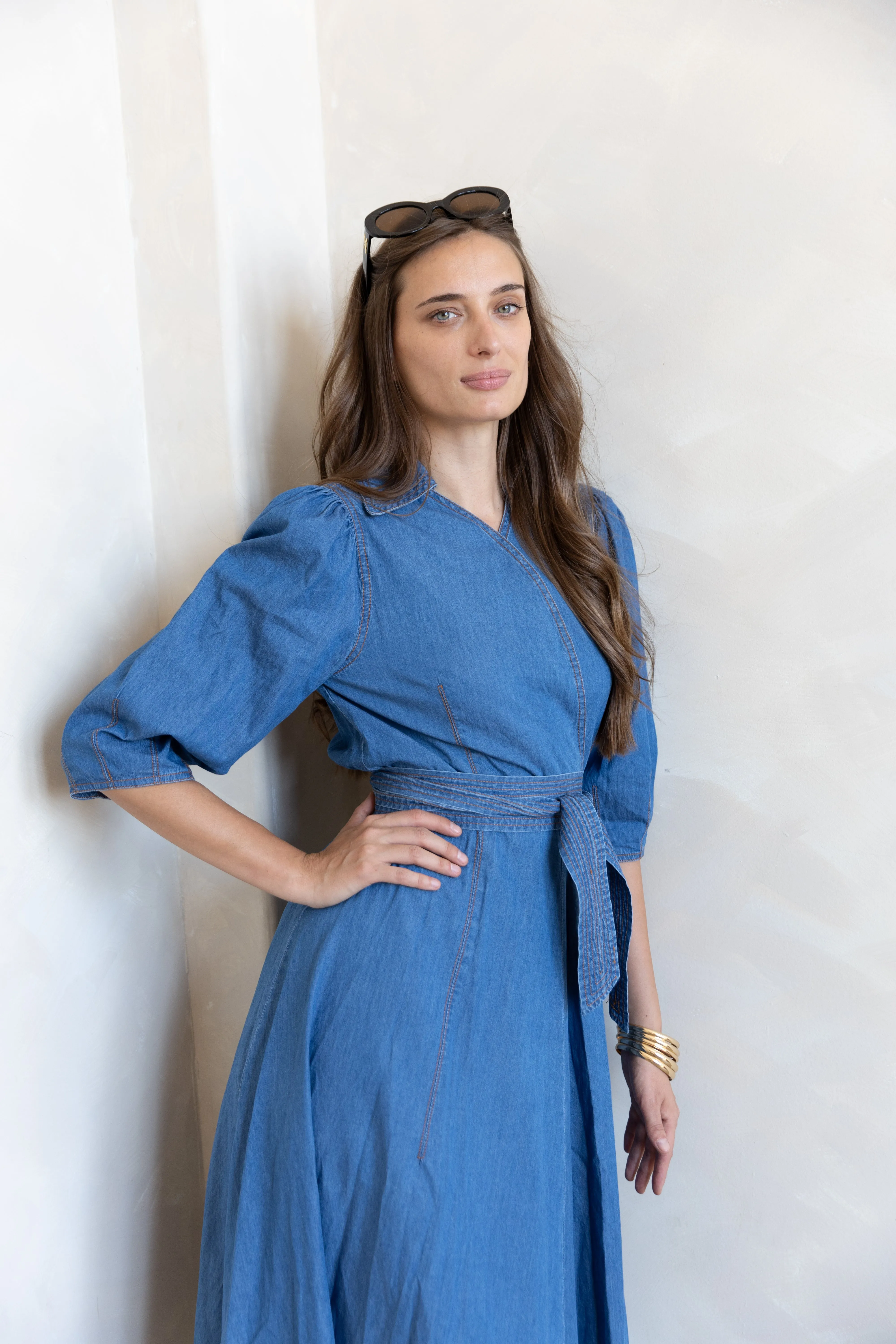 Wrap Denim Dress Sunset Look Inclusive Fit