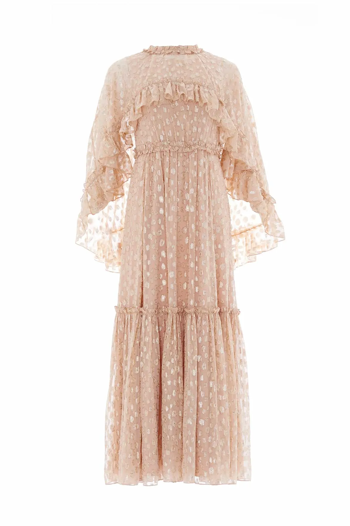 Harper Lurex Cape Ankle Gown Relaxed-fit maxi dress