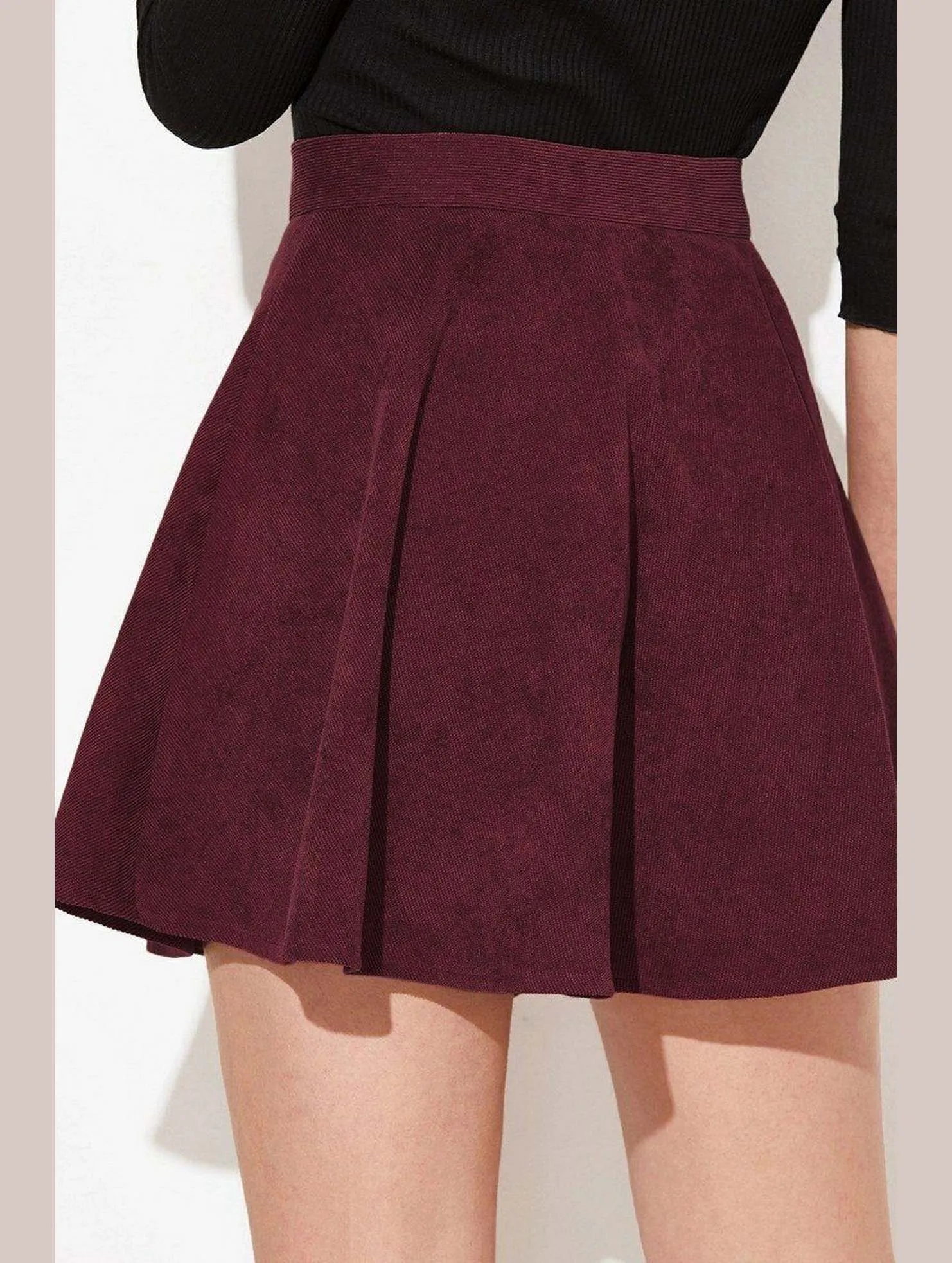 WOMEN FRONT BUTTONED CORDUROY UMBRELLA SKIRT All Day Wear Comfort