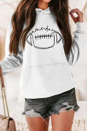 GAME DAY PRINTING LONG SLEEVE HOODIE PULLOVER AdaptiveFitFabric SoftTouchFinish
