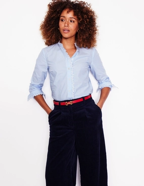Phoebe Shirt-Blue, Ivory Stripe StretchFit Design