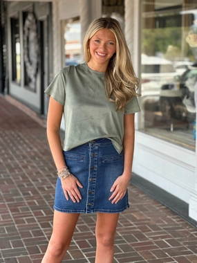 Hot Weather HighStretch Dear John Quinn Skirt in Denim