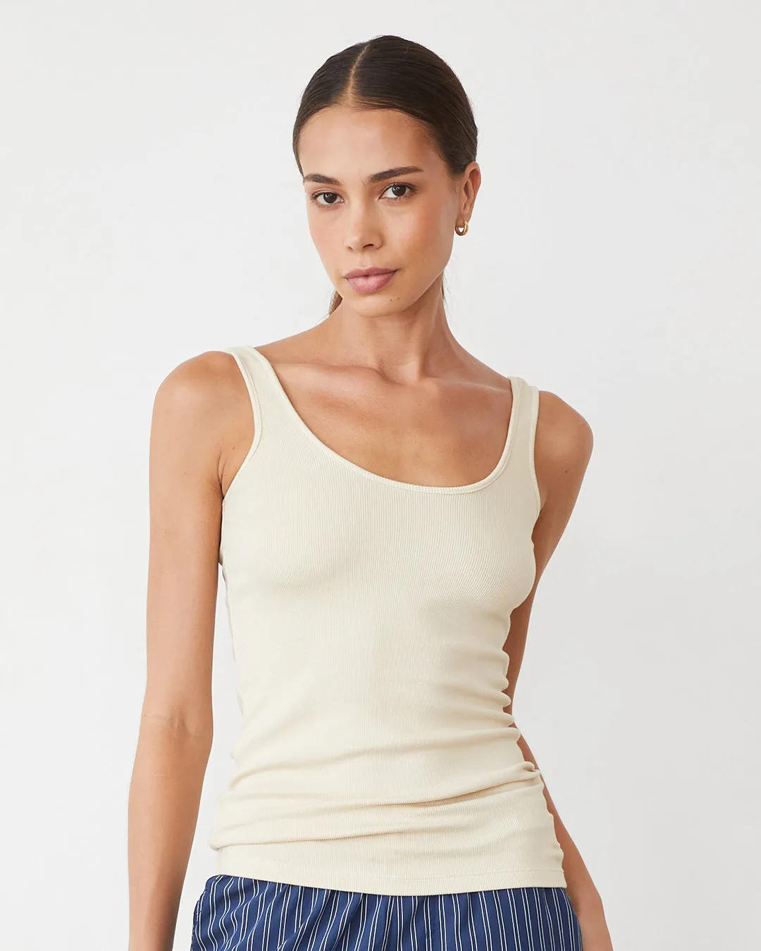 Supimaluxe Rib Scoop Neck Tank Non Chafe Armholes SublimatedPrint