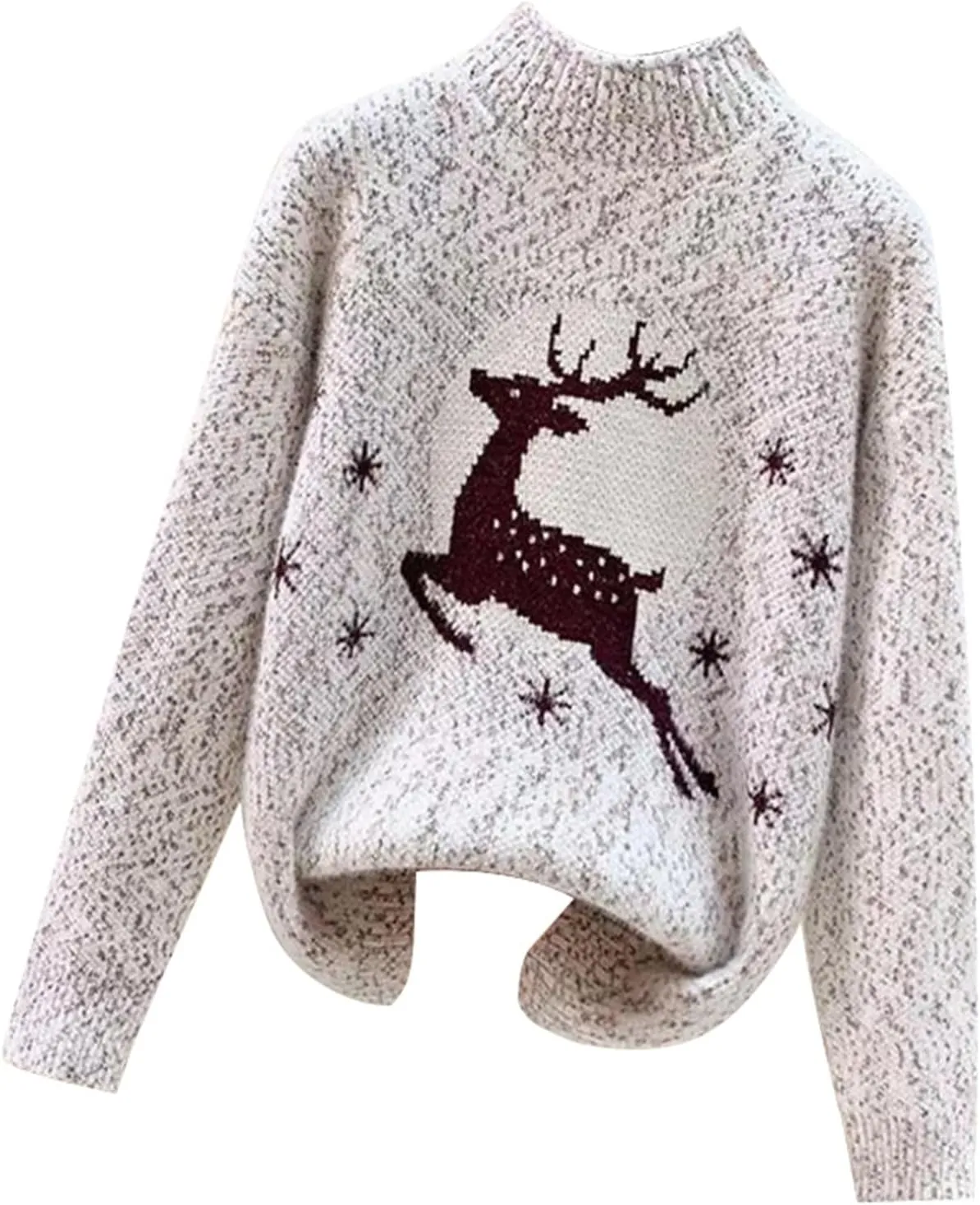 WYTong Christmas Sweaters Womens Christmas Tree Printed Sweatshirt Crew Neck Soft Warm Pullover Tops Funnny Xmas Sweater
