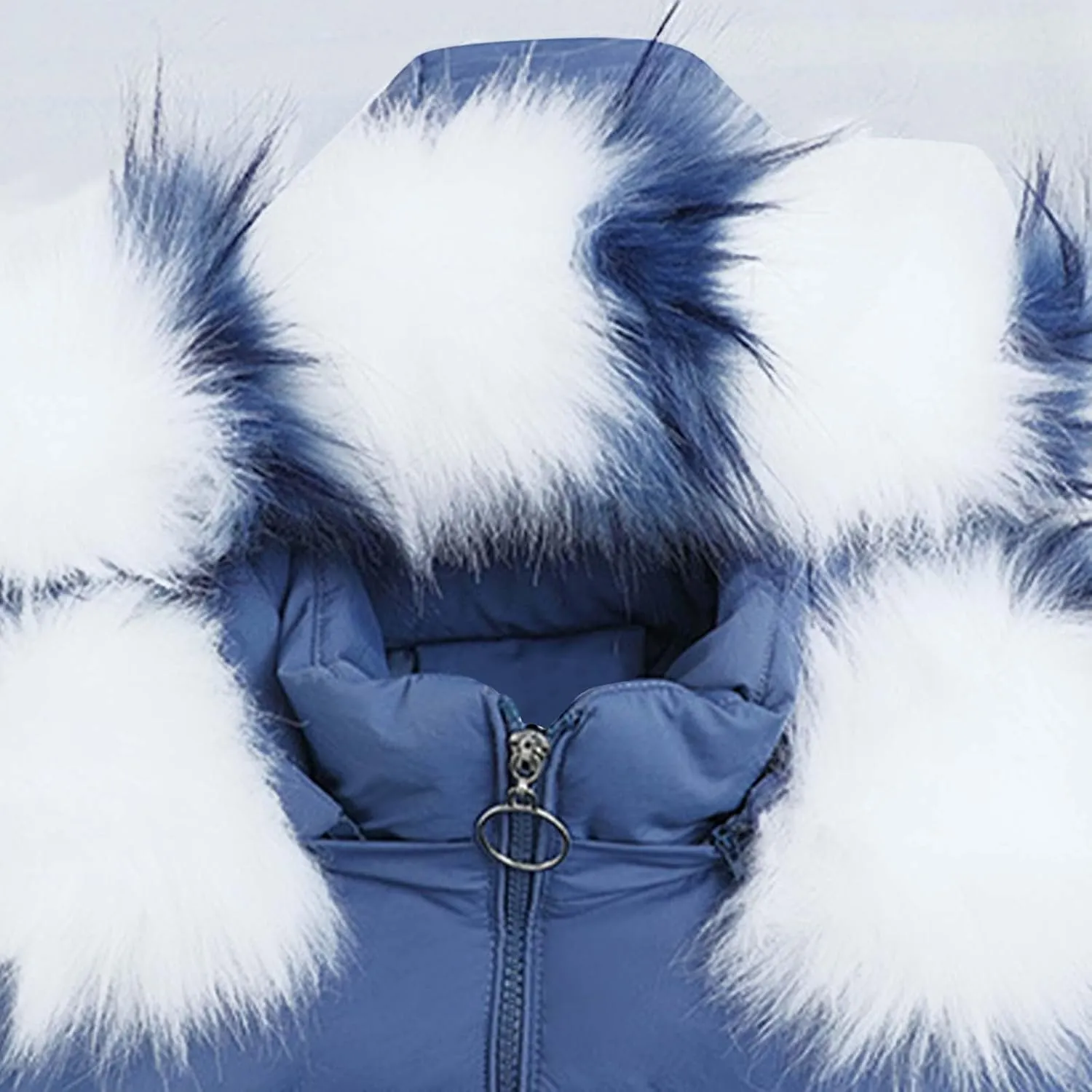 XUNRYAN Women Winter Coats Faux-Fur Hooded Puffer Jacket Parka Quilted Thick Down Coat Mountain Windbreaker Outwear Anorak