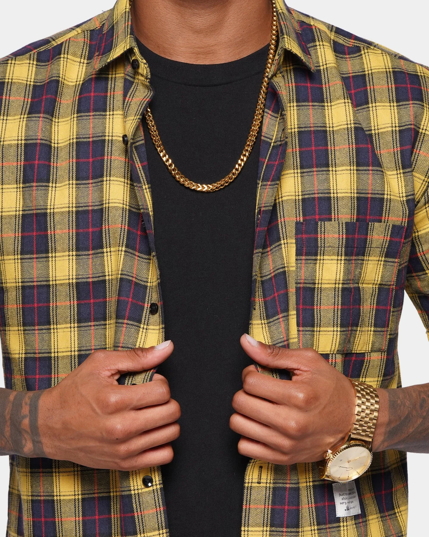 XXIII Indre Plaid Button Up Shirt Yellow